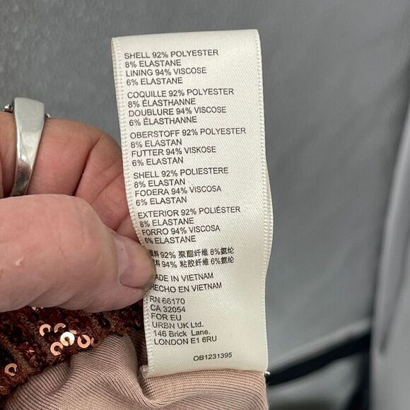 Free People Metallic Bronze Morelia Sequin High Waist Pull-On Jogger Pants Small - Picture 7 of 7